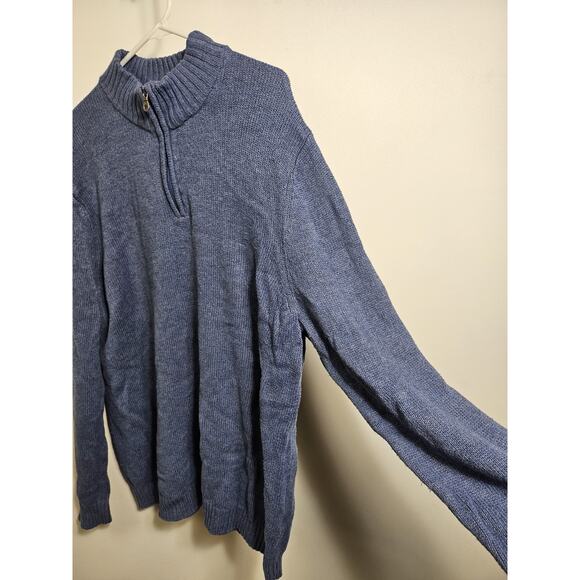 Mens Gray Croft & Barrow Sweater 1/4 Zip Long Sleeve Size 2XB - Picture 3 of 13